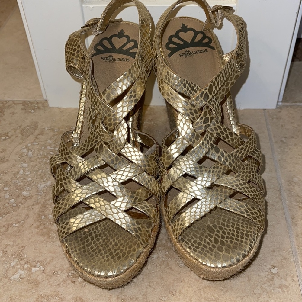 Fergalicious by Fergie Gold Snake Platforms